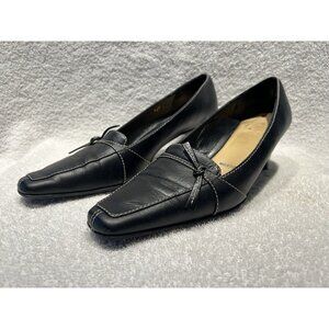 Amalfi for Nordstrom Elly Black Calf 8 1/2 W Women's Shoes with Box Very Clean